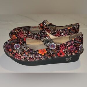 Alegria Floral Print Mary Jane Flats